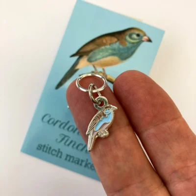 Blue Finch Firefly stitch marker