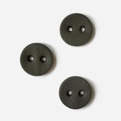 Obsidian Black Raw Ceramic Button 15mm