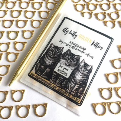 Golden Kitties stitch markers Small