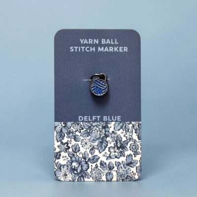 FireFly Delft Blue Yarn Ball stitch marker